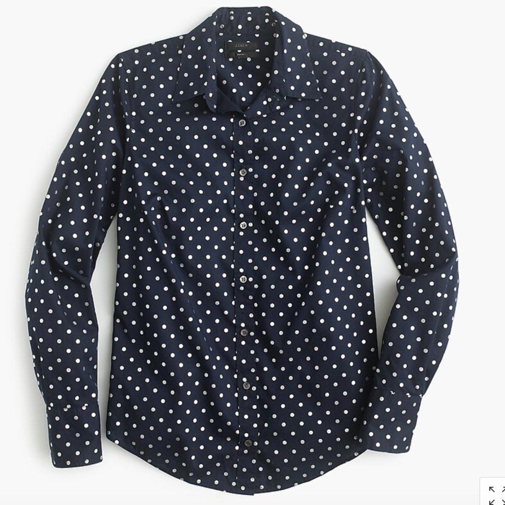 J.Crew Perfect Shirt in Foil Dot [Petite]